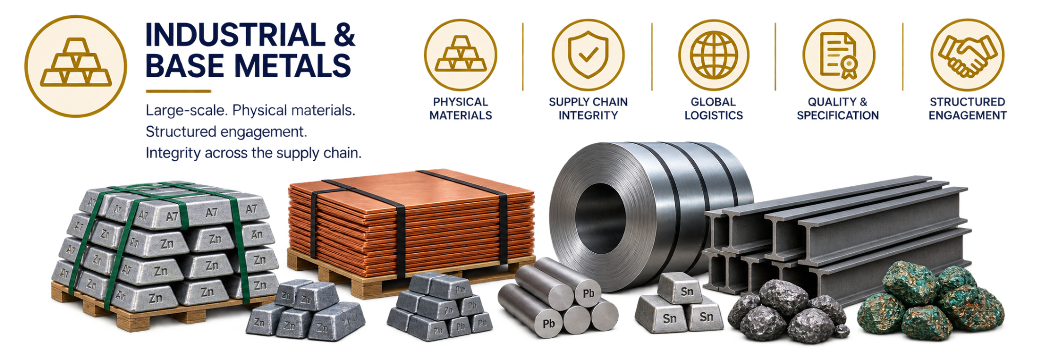 Industrial and base metals: physical materials, supply-chain integrity, global logistics, quality standards and structured engagement