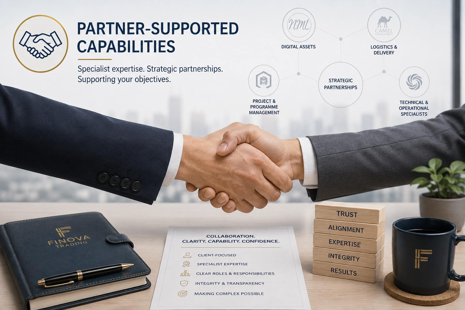 Finova partner-supported capabilities: specialist expertise, strategic partnerships and delivery support