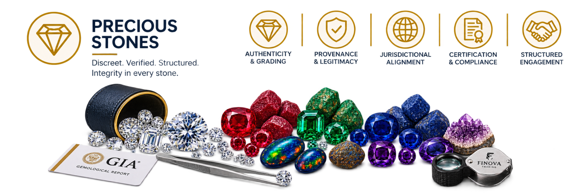 Precious stones: gemstones, provenance, authentication, secure logistics and discreet engagement