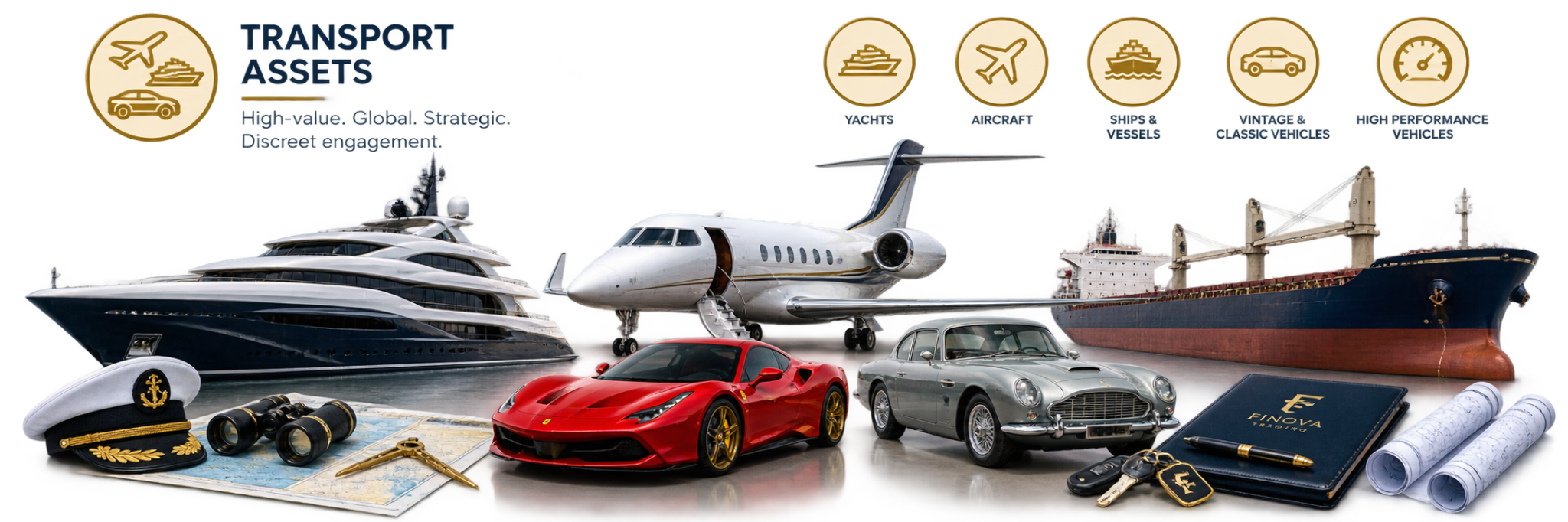 Transport assets: specialist vessels, aircraft, vehicles, ownership verification and structured engagement